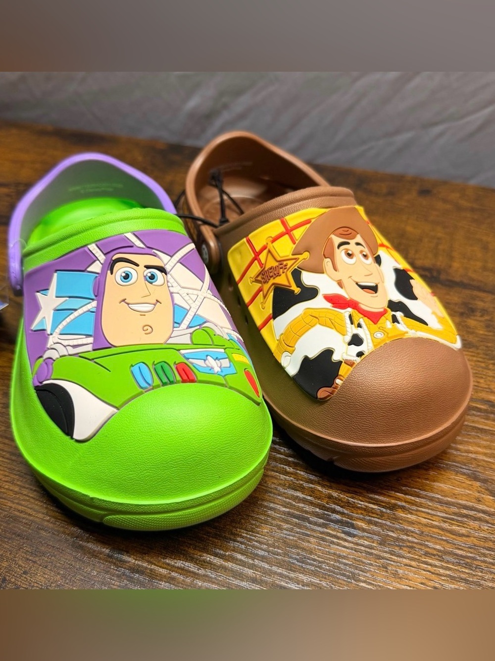 New Disney Pixar Toy Story Toddler Boys Buzz and Woody Clogs Size 11 12 Green